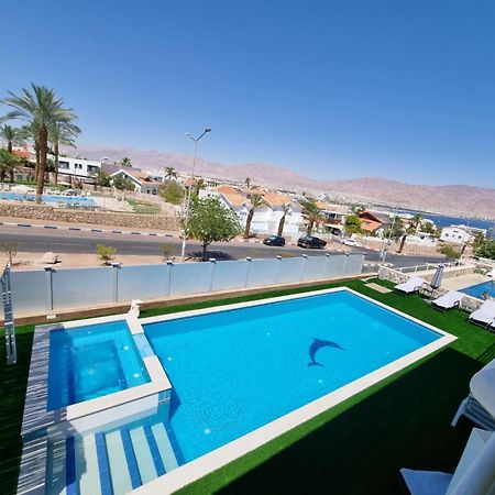Villa With Heated Pool And Jacuzzi Sea View 300M Front Of The Beach Eilat Luaran gambar