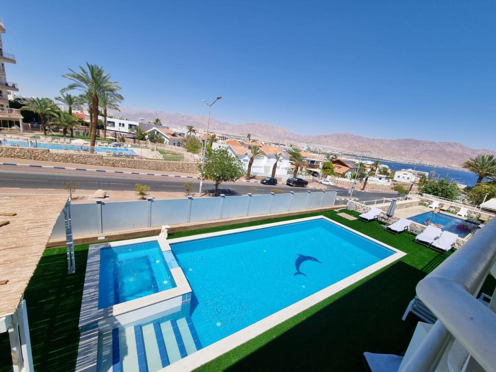 Villa With Heated Pool And Jacuzzi Sea View 300M Front Of The Beach Eilat Luaran gambar