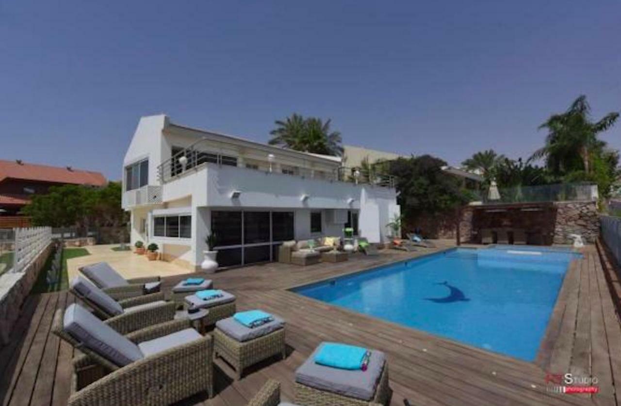 Villa With Heated Pool And Jacuzzi Sea View 300M Front Of The Beach Eilat Luaran gambar