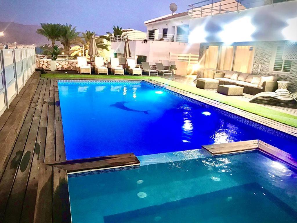 Villa With Heated Pool And Jacuzzi Sea View 300M Front Of The Beach Eilat Luaran gambar